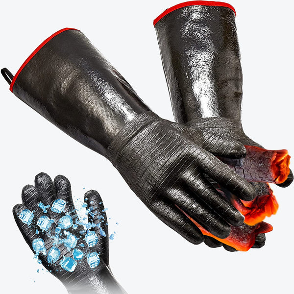 RAPICCA Heat Resistant BBQ Grill Gloves: Oil Resistant Waterproof for  Smoking Grilling Cooking Barbecue Deep Frying Turkey Rotisserie Handling  Hot